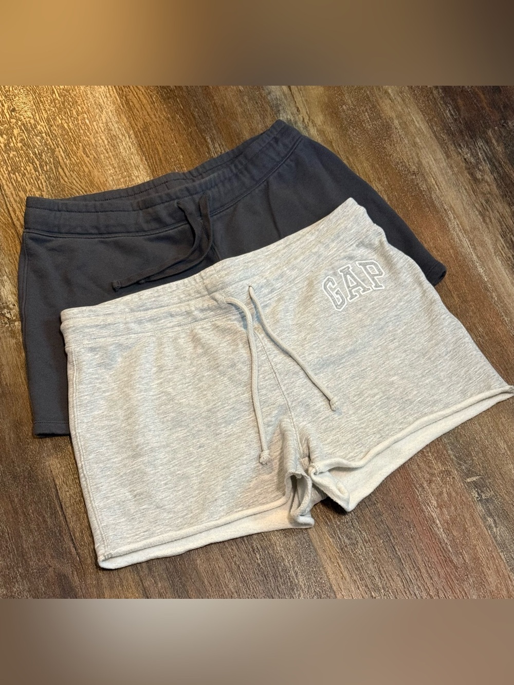 GAP Dark Gray and Light Gray Knit Drawstring Athletic Shorts